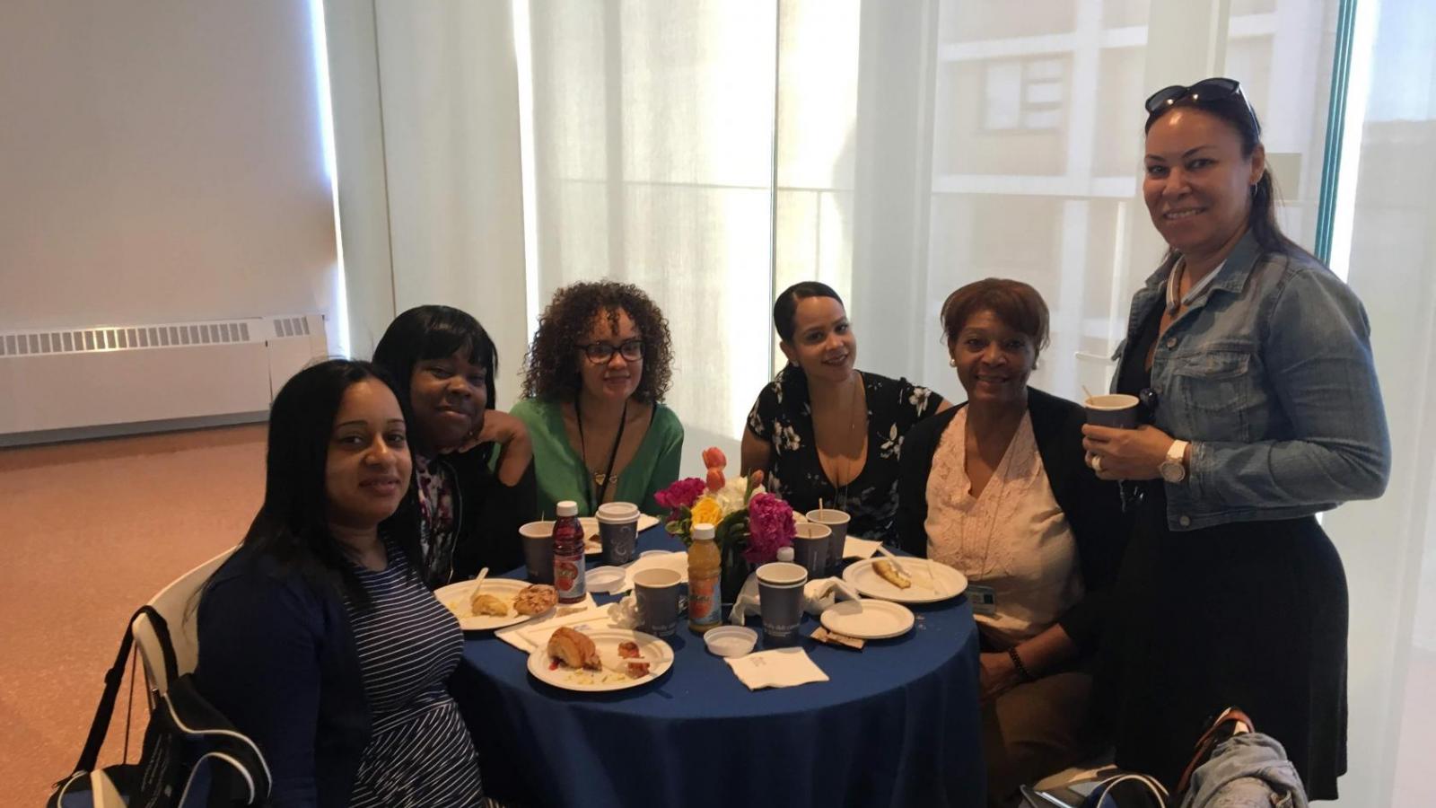 Ob/Gyn staff enjoying breakfast at the Staff Appreciation Day, June 14, 2018.