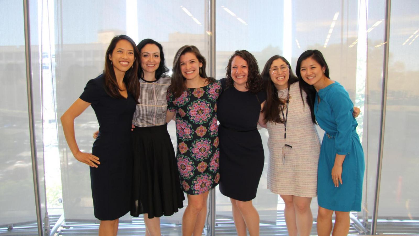 From left: Dr. Stephanie Cham, Dr. Noelle Breslin, Dr. Olivia Myrick, Dr. Lisa Gabor, Dr. Adina Kern-Goldberger, Dr. Rosa Cui