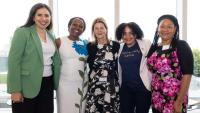 Dr. Mary D'Alton and Dr. Ana Cepin pictured with community leaders at a luncheon.